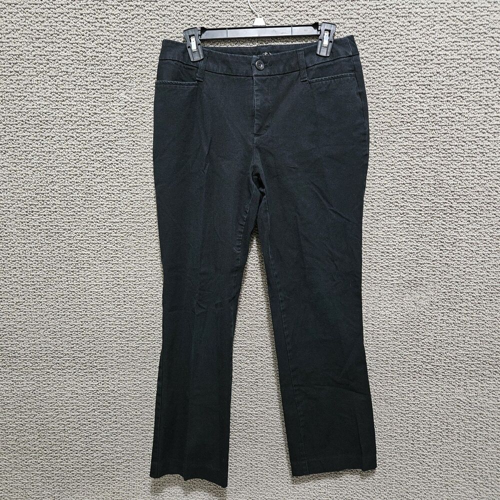 SAVANE Women’s Black Stretch Straight Leg Casual Dress Pants Comfort Fit Size 8